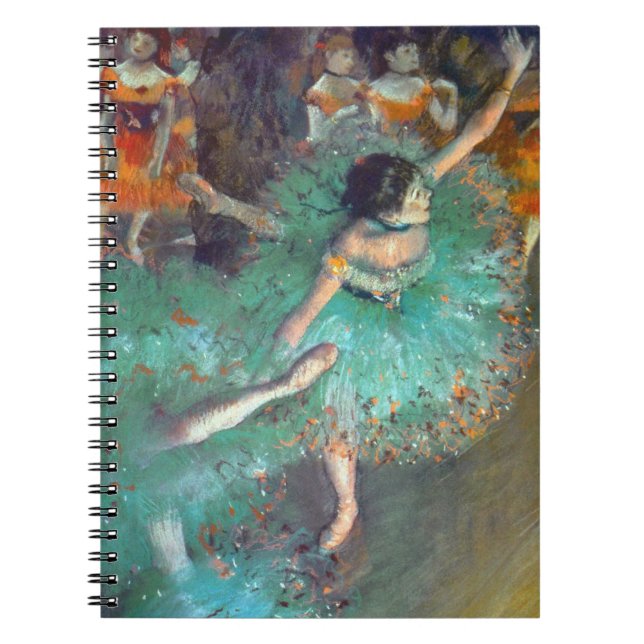 Edgar Degas - Grönt Dancers - Ballet Dance Anteckningsbok Med Spiral (Framsidan)