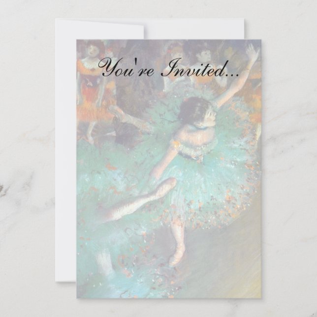 Edgar Degas - Grönt Dancers - Ballet Dance Inbjudningar (Framsida)