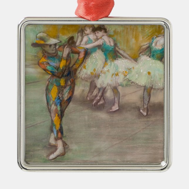 Edgar Degas - Harlequin Dance Julgransprydnad Metall (Framsidan)