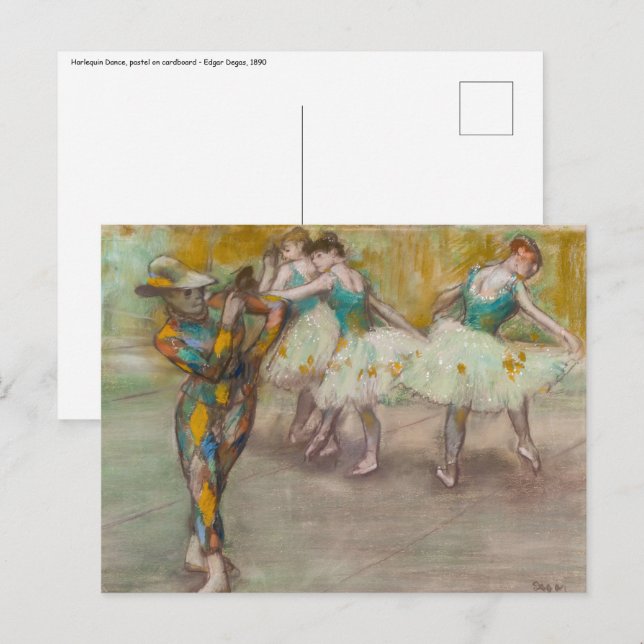 Edgar Degas - Harlequin Dance Vykort (Fram/baksida)