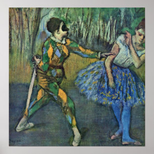 Edgar Degas - Harlequin och Columbine Poster