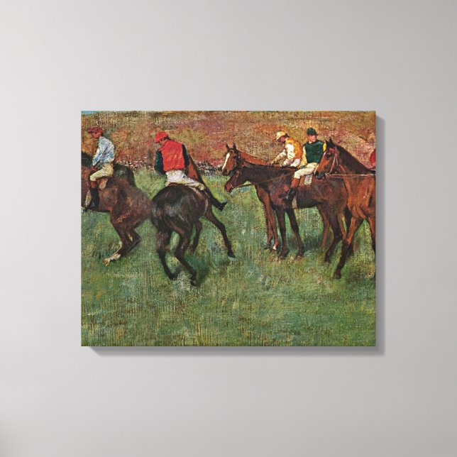 Edgar Degas - häst tävling före starten Canvastryck (Framsida)
