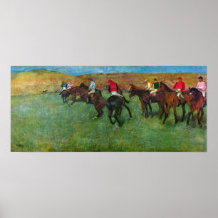 Edgar Degas - hästkapplöpning för start Poster