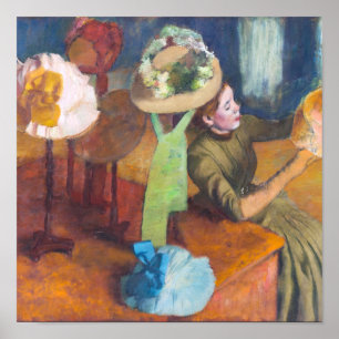 Edgar Degas - Hattbutiken Poster