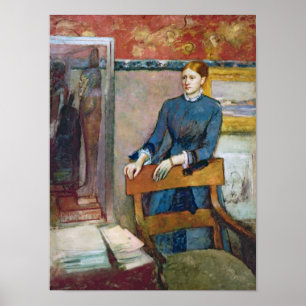 Edgar Degas   Helene Rouart i hennes Pappor Study Poster