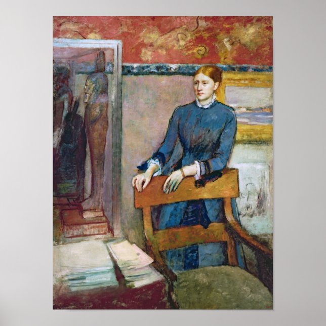 Edgar Degas | Helene Rouart i hennes Pappor Study Poster (Framsidan)