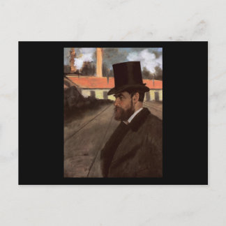 Edgar Degas Henri Rouart framme av hans fabrik Vykort