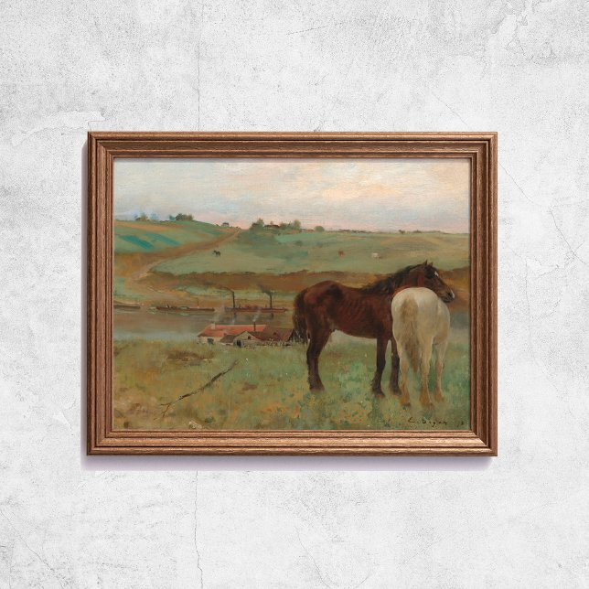 Edgar Degas Horses i en gammal Berömd Poster (Edgar Degas Horses In A Meadow Old Famous Art Poster
)