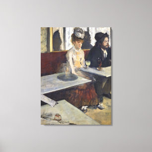 Edgar Degas i en Cafe eller absinthen Canvastryck