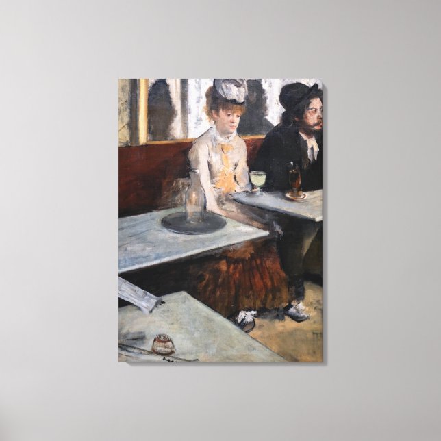 Edgar Degas - i ett cafe / absinthe Canvastryck (Framsida)