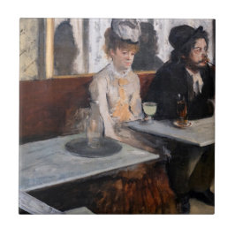 Edgar Degas - i ett cafe / absinthe Kakelplatta