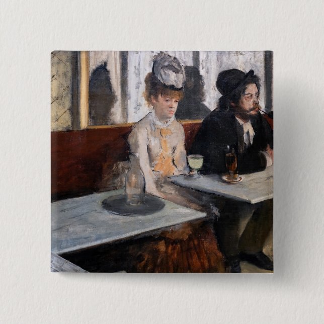 Edgar Degas - i ett cafe / absinthe Knapp (Framsida)