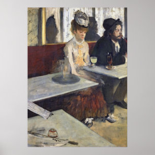 Edgar Degas I ett Kafé eller Absinthe Poster
