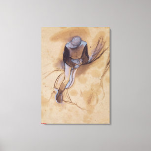 Edgar Degas jockeyen böjt framåt anseende Canvastryck