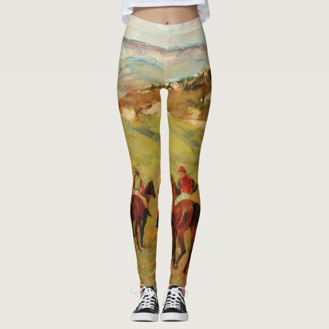 Edgar Degas - jockeys på häst Leggings (Framsida)