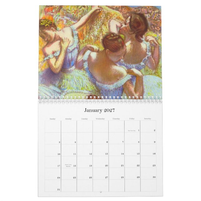 Edgar Degas kalendern för balettdansörer 2011 Kalender (Jan 2027)