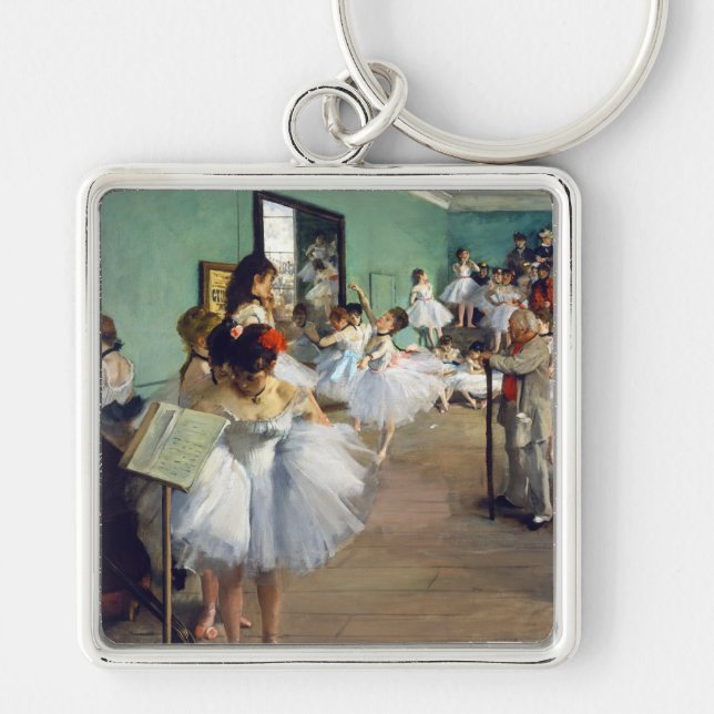 Edgar Degas - klassen Dance Fyrkantig Silverfärgad Nyckelring (Framsidan)