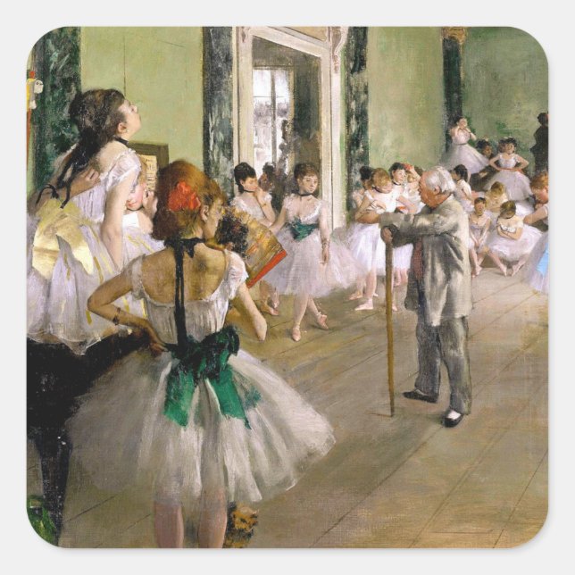 Edgar Degas-klassen Dance Fyrkantigt Klistermärke (Framsida)