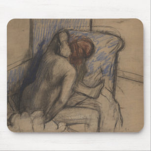 Edgar Degas kvinnauttorkning henne hår Musmatta