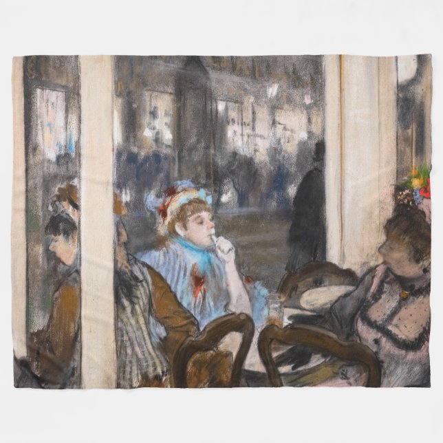 Edgar Degas - Kvinnor i ett Cafe Terrace i kväll Fleecefilt (Framsidan (Horisontell))