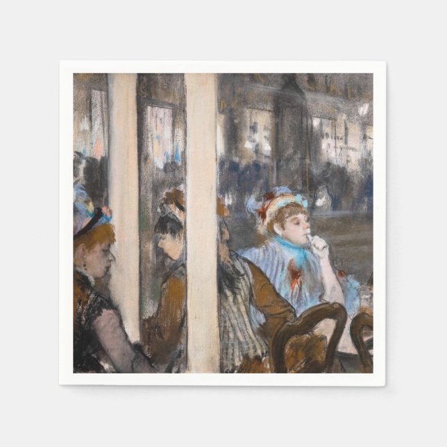 Edgar Degas - Kvinnor i ett Cafe Terrace i kväll Pappersservett (Framsidan)