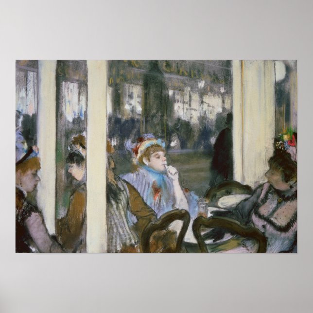 Edgar Degas | Kvinnor på Cafe Terrace 1877 Poster (Framsidan)