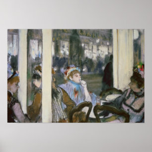 Edgar Degas kvinnor på en Cafeterrass, 1877 Poster