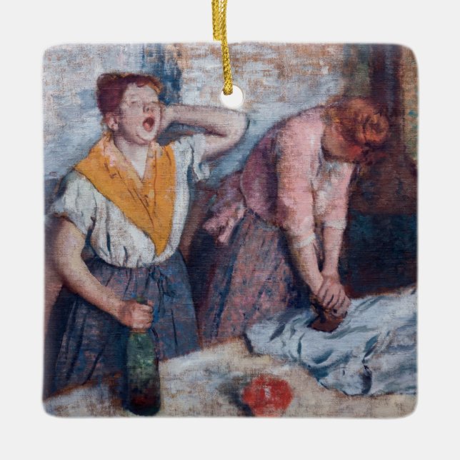 Edgar Degas - Kvinnor stryker Julgransprydnad Keramik (Framsida)