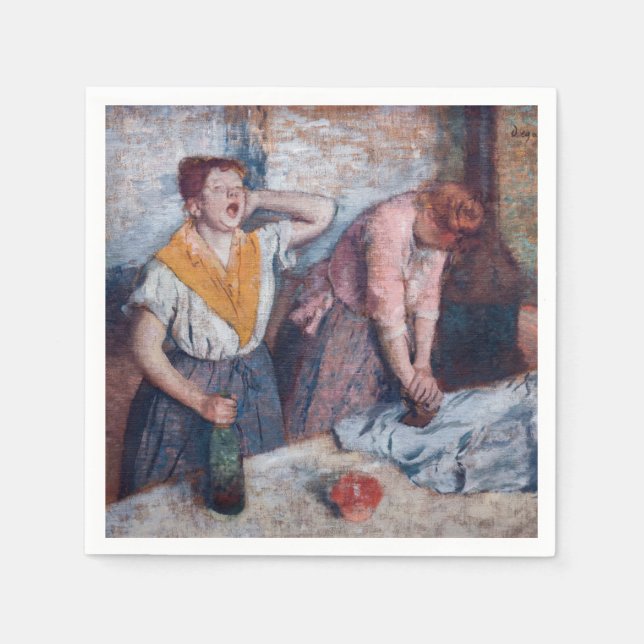Edgar Degas - Kvinnor stryker Pappersservett (Framsidan)