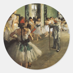 Edgar Degas La Classe de Danse Runt Klistermärke