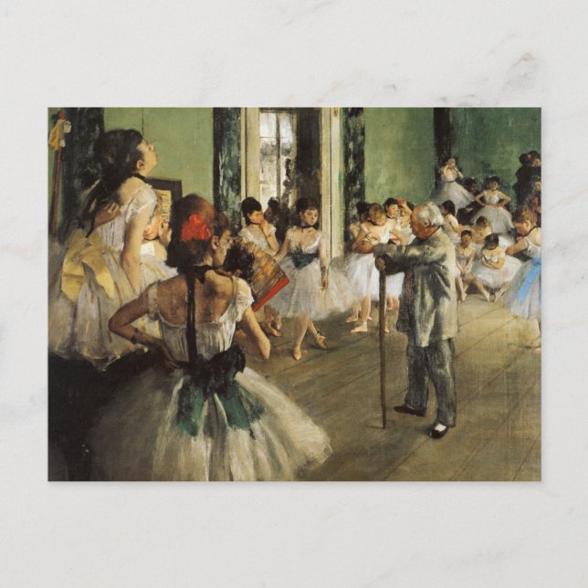 Edgar Degas La Classe de Danse Vykort (Framsida)