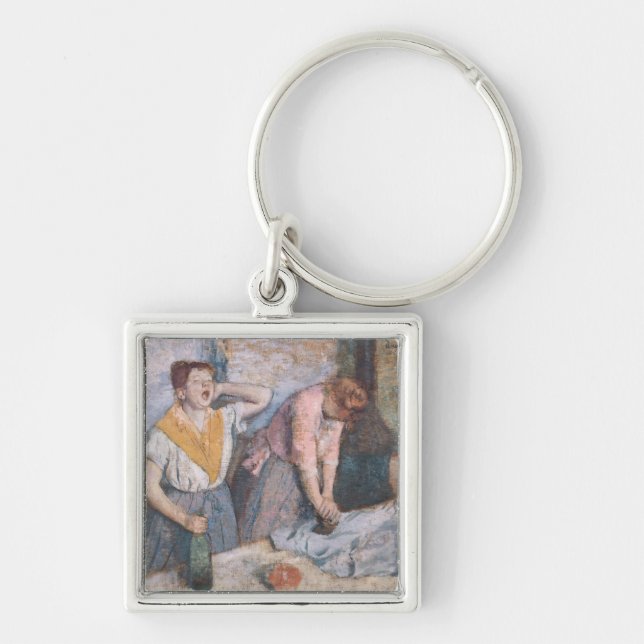 Edgar Degas | laundressesna, c.1884 Fyrkantig Silverfärgad Nyckelring (Framsidan)