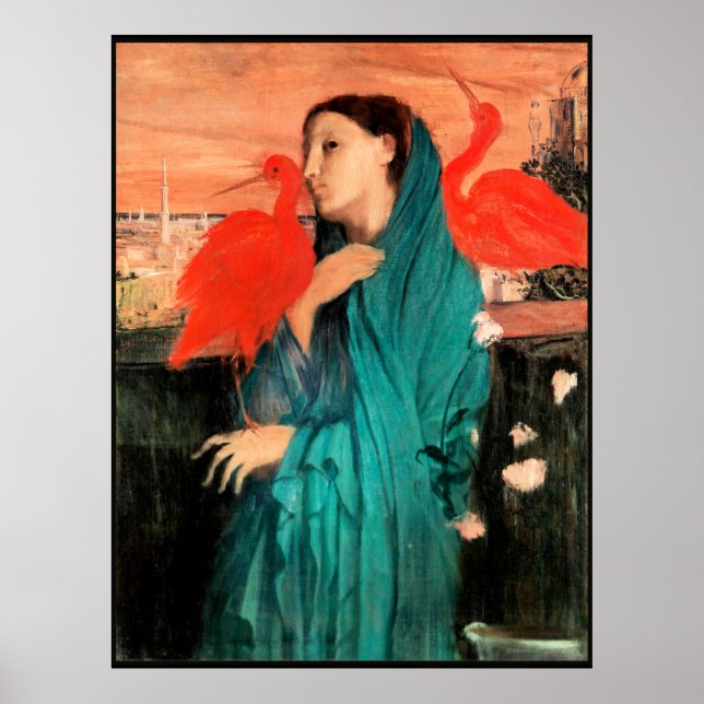 Edgar Degas-målning, Young Woman med Ibis Poster (Framsidan)