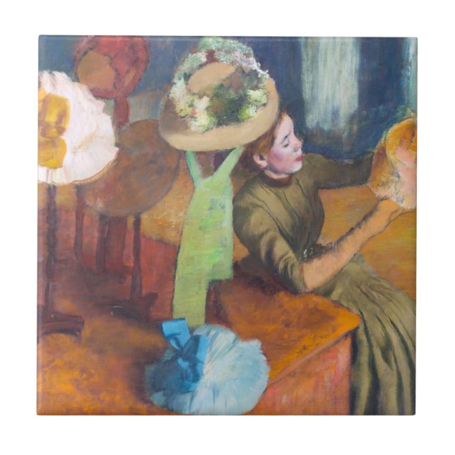 Edgar Degas - Millinery Shop Kakelplatta (Framsidan)