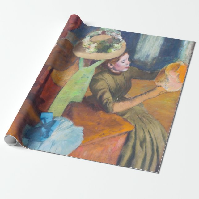 Edgar Degas - Millinery Shop Presentpapper (Utrullad)