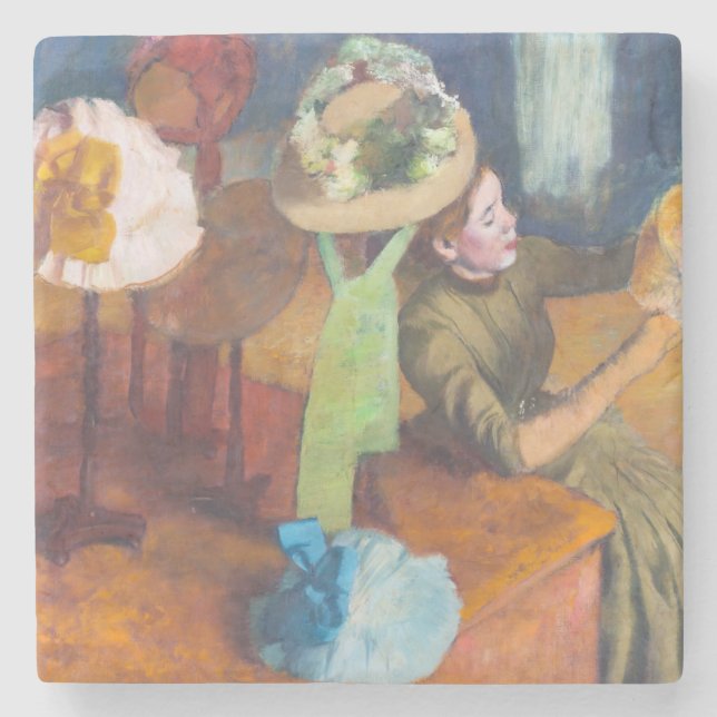 Edgar Degas - Millinery Shop Stenunderlägg (Framsidan)