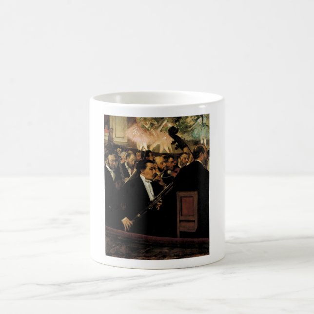 Edgar Degas - Orcchestra av den operaklarinetten Kaffemugg (Center)