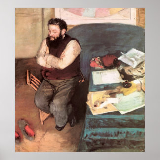 Edgar Degas Porträtt av Diego Martelli Poster