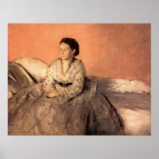 Edgar Degas Porträtt från Estelle Musson de Gas Poster