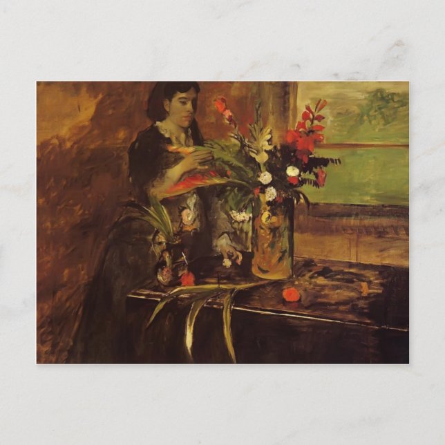 Edgar Degas- Porträtt of Mme. Rene De Gas Vykort (Framsida)