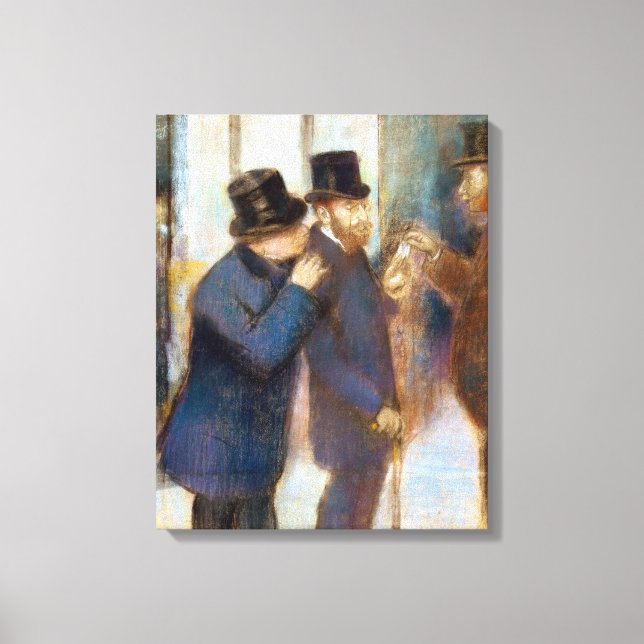 Edgar Degas Porträtt vid Lagrar Exchange Canvastryck (Framsida)