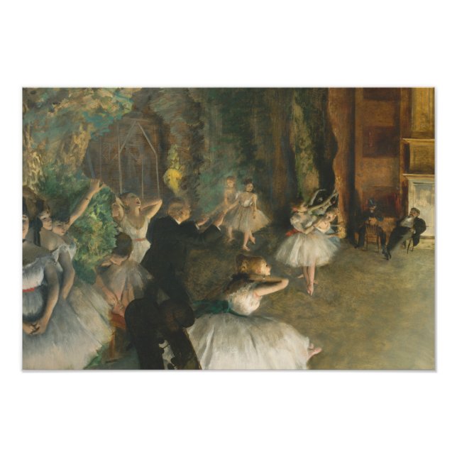 Edgar Degas - Rehearsal of the Ballet Onstage Fototryck (Framsidan)