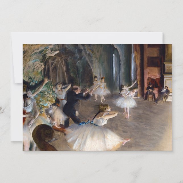 Edgar Degas - Rehearsal of the Ballet Onstage Inbjudningar (Framsida)