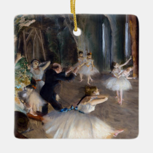 Edgar Degas - Rehearsal of the Ballet Onstage Julgransprydnad Keramik