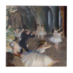 Edgar Degas - Rehearsal of the Ballet Onstage Kakelplatta