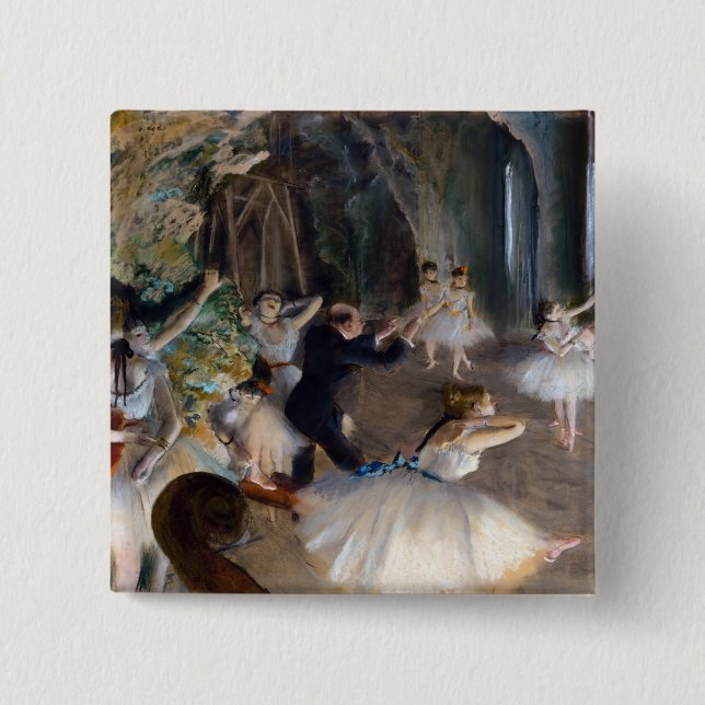Edgar Degas - Rehearsal of the Ballet Onstage Knapp (Framsida)