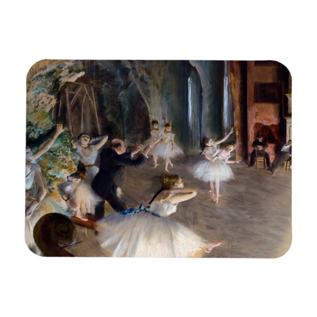 Edgar Degas - Rehearsal of the Ballet Onstage Magnet (Horisontell)