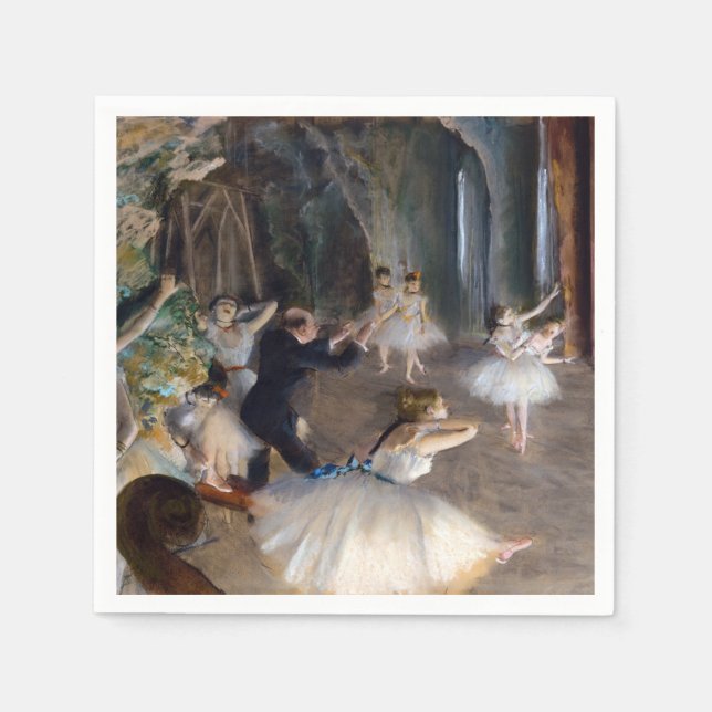 Edgar Degas - Rehearsal of the Ballet Onstage Pappersservett (Framsidan)