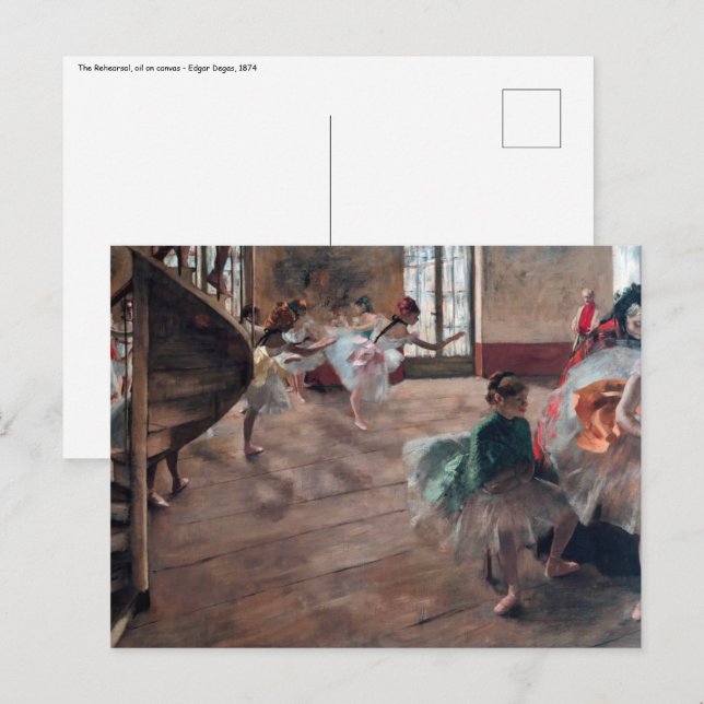 Edgar Degas - Rehearsal Vykort (Fram/baksida)
