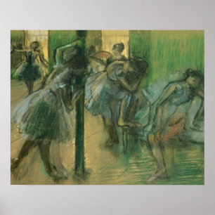 Edgar Degas Repetering av dansare Poster